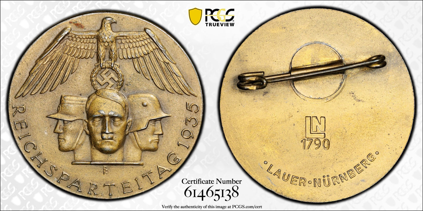 1935 Germany C-214 Nürnberg Medal – PCGS MS63 – Gilt Iron Matte – Certified Mint State