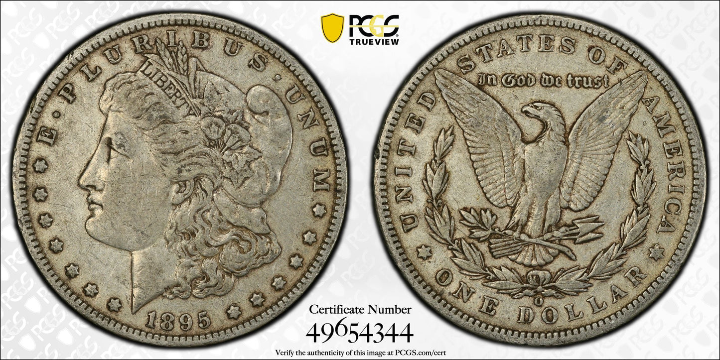 1895-O Morgan Silver Dollar PCGS VF30 CAC Gold Shield Better Date $1 Key Coin
