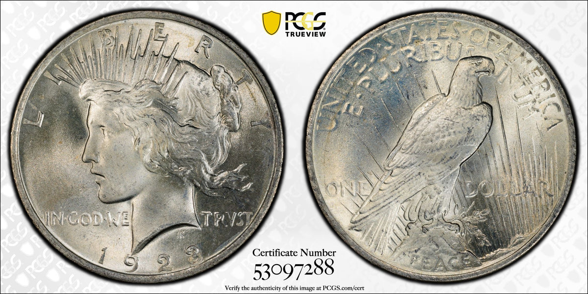 1923 Peace Silver Dollar - PCGS MS66 CAC - 90% Silver Superb Philadelphia Gem