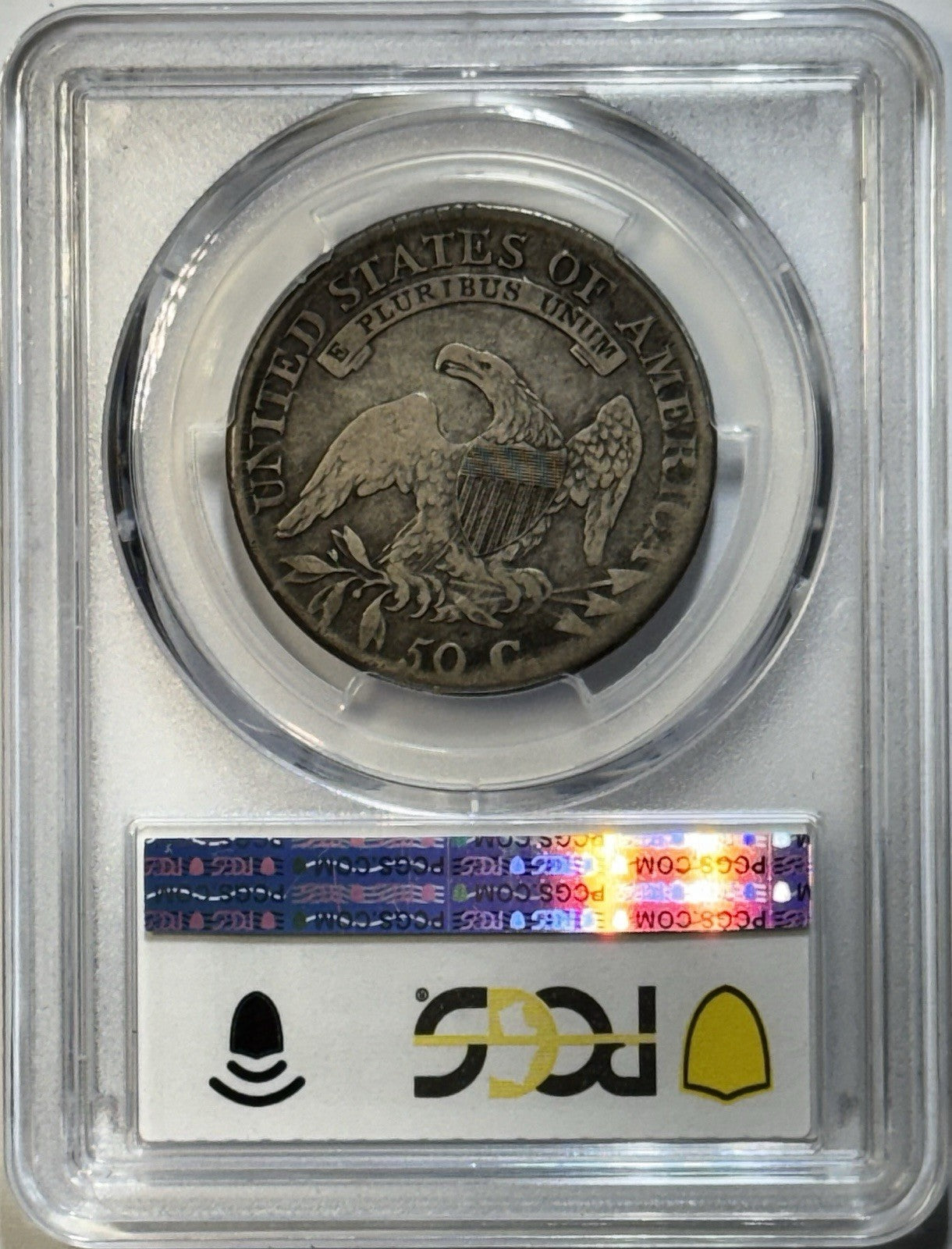 1812 Capped Bust Half Dollar 50C– PCGS F15– Overtone 108a- RARE OVERDATE VARIETY
