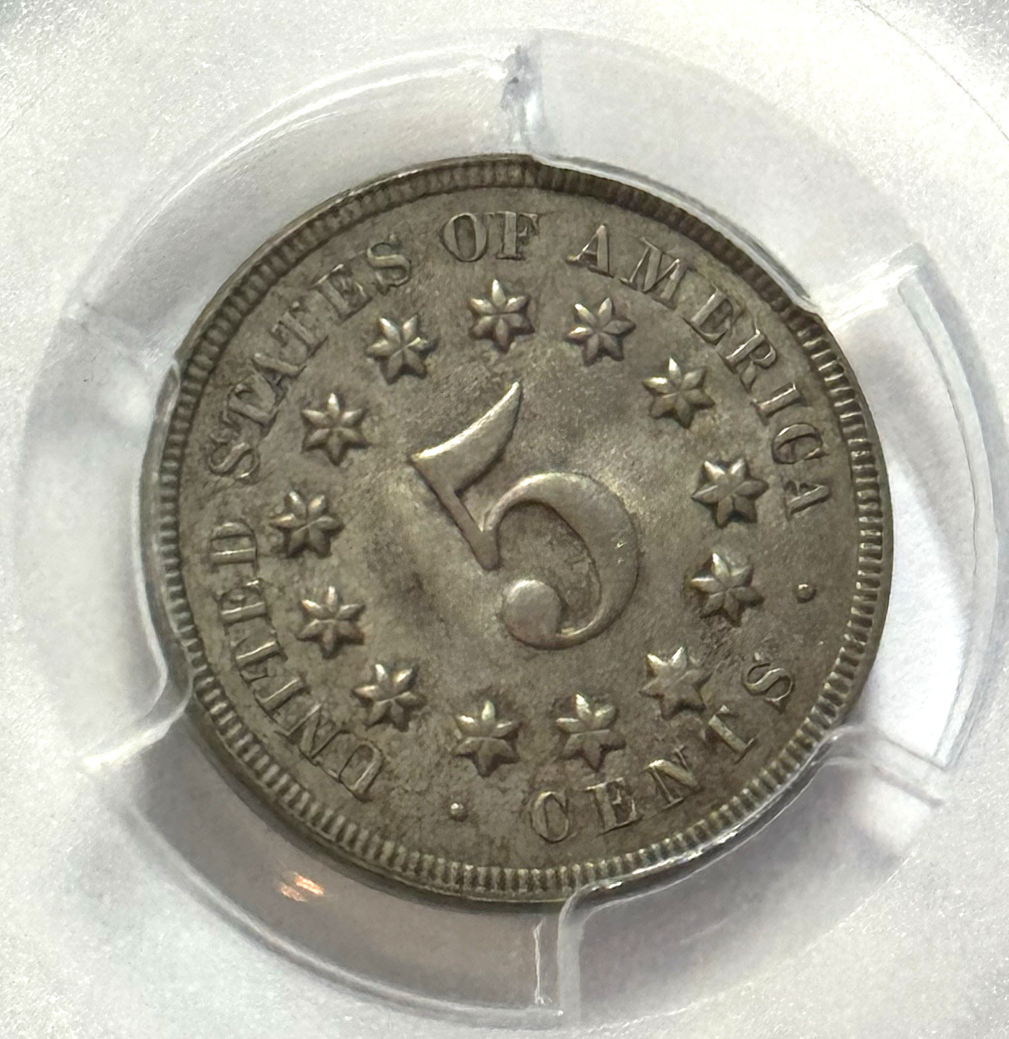 1868 Shield Nickel PCGS AU55 — ORIGINAL SURFACES • STRONG DETAIL