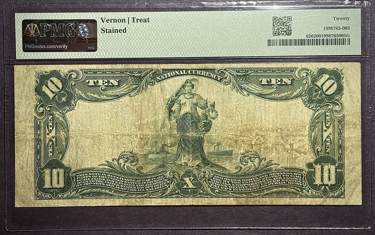 1902 $10 Portland, Maine NB CH #4128 - PMG VF 20