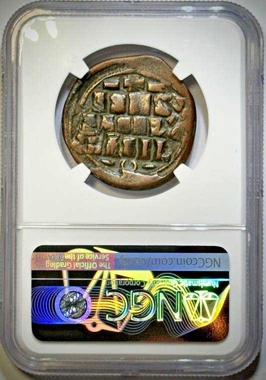 1042–1060 AD Byzantine Anonymous Follis - NGC F St: 4/5 Sur: 4/5 - Medieval Coin