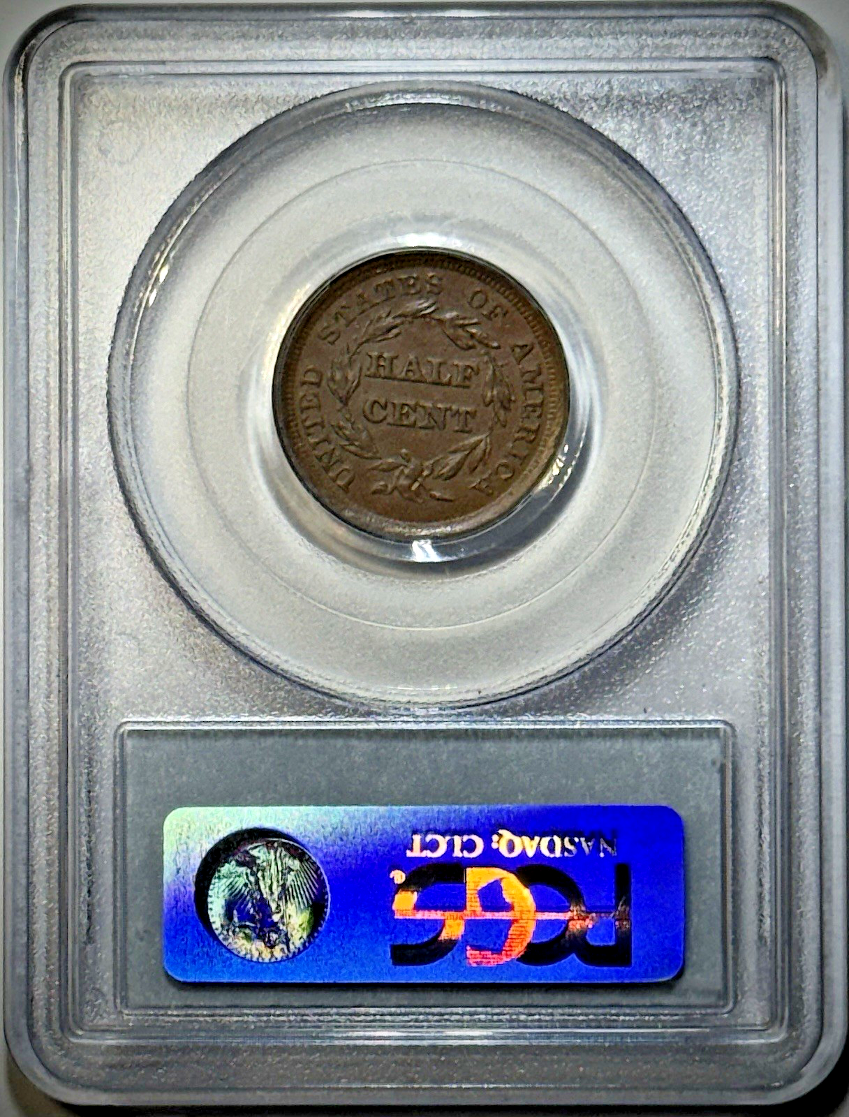 1856 Braided Hair Half Cent – PCGS AU53 BN – Original Chocolate-Brown Color
