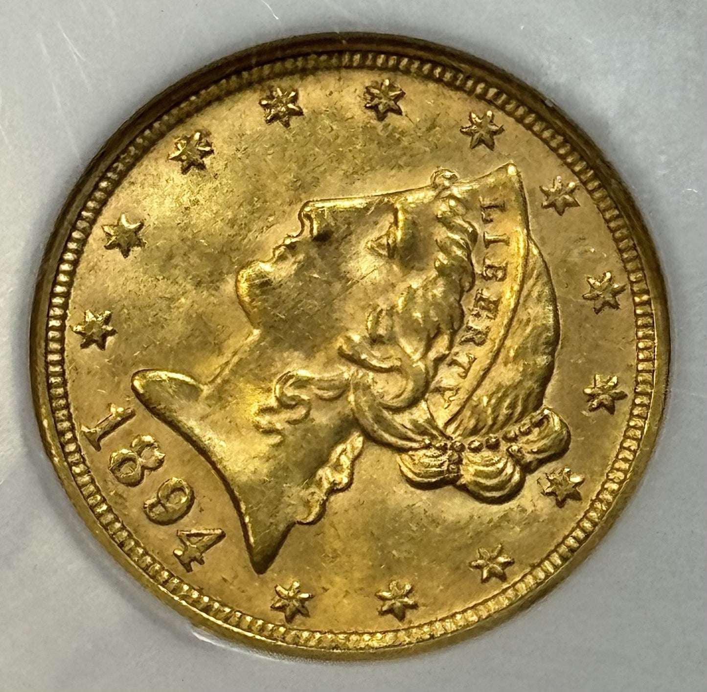 1894 $5 Liberty Head Gold Half Eagle – NGC MS62 Pre-1900 U.S. Gold