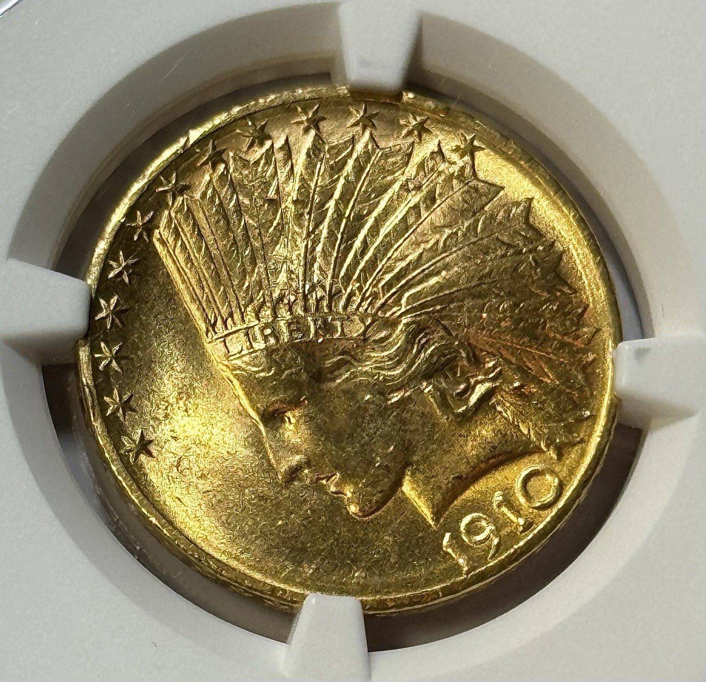 1910-D $10 Indian Head Gold Eagle NGC MS62 Mint State Gold | Denver Issue