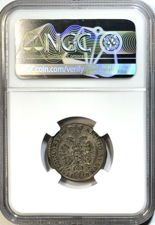 1721 Bohemia (Prague) 3 Kreuzer – Leopold I – NGC AU55 – POP 1/1 – Scarce Type