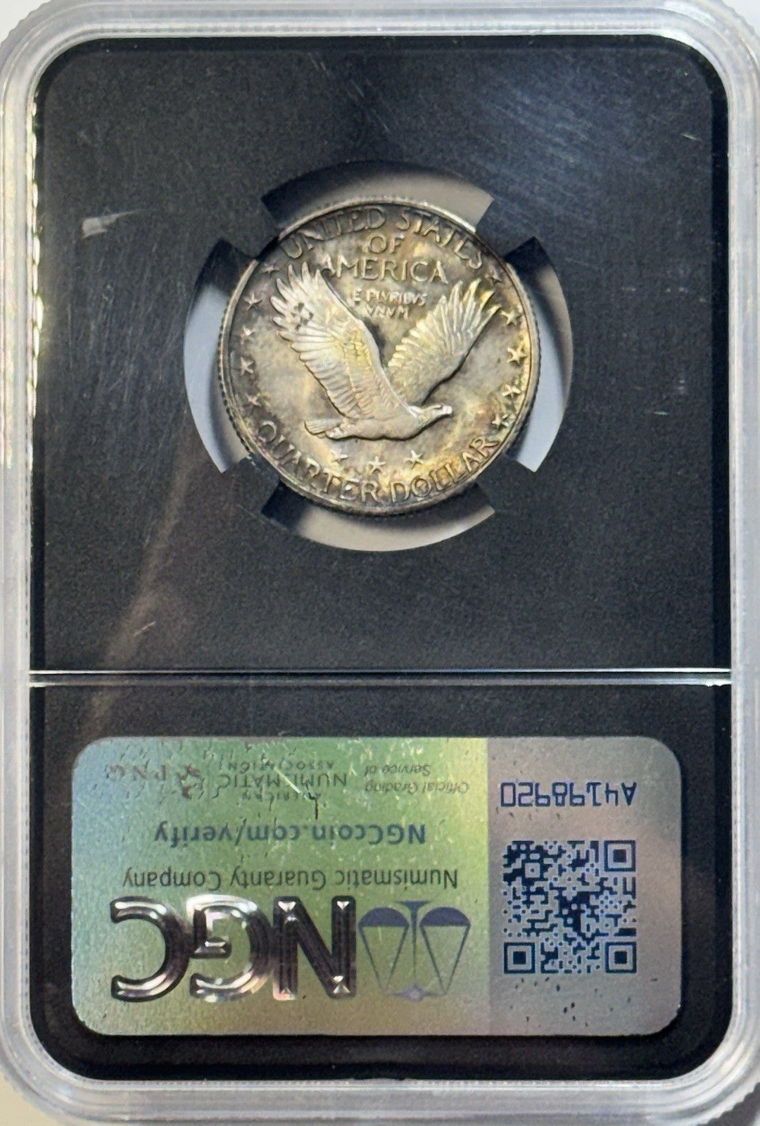 1927 Standing Liberty Quarter NGC MS63 — BEAUTIFUL TONING • EYE CATCHER!