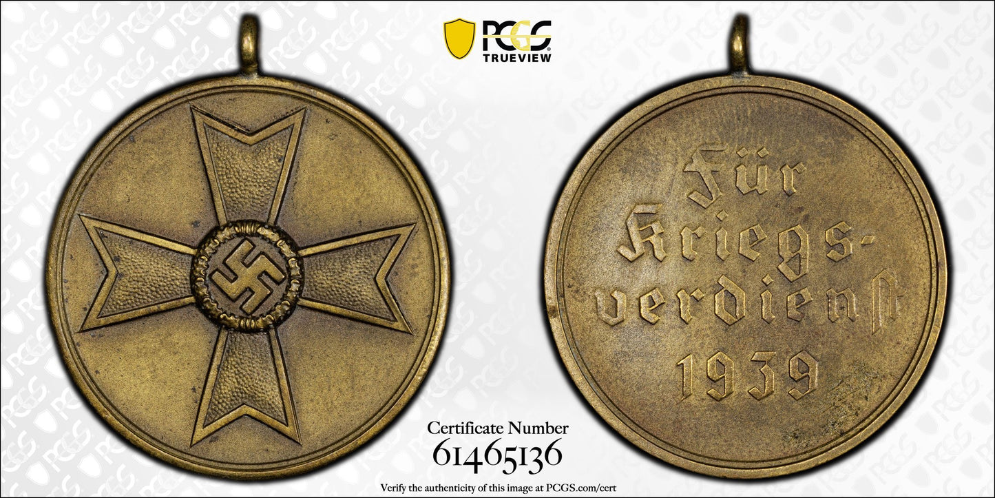 1939 Germany War Merit Medal – PCGS MS61 – Brass – Certified Mint State