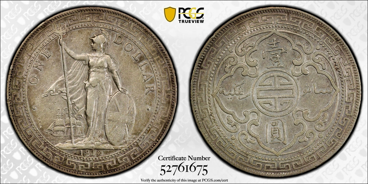 1910-B Great Britain Trade Dollar PCGS XF45 Gold Shield - British Prid-20 Silver
