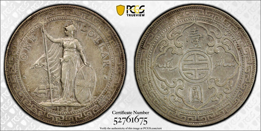 1910-B Great Britain Trade Dollar PCGS XF45 Gold Shield - British Prid-20 Silver