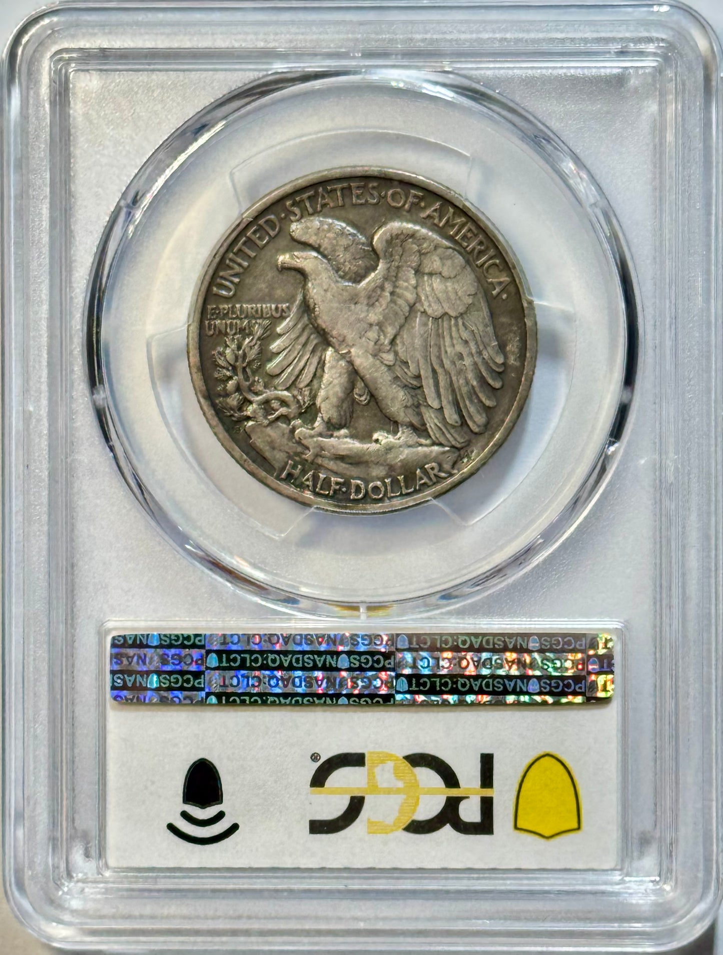1918-S Walking Liberty Half Dollar PCGS VF30 Dark Purple Green Toning 90% Silver
