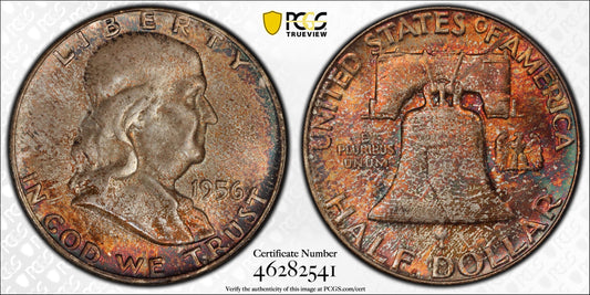 1956 Silver Franklin Half Dollar - PCGS MS67 CAC - Nicely Toned 50C Philadelphia