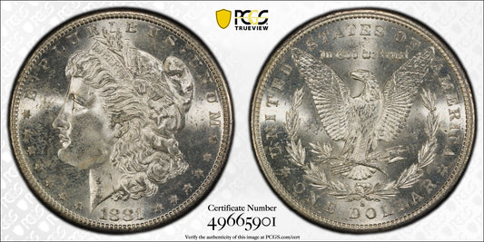1881-S Silver Morgan Dollar - PCGS MS64 CAC - San Francisco $1