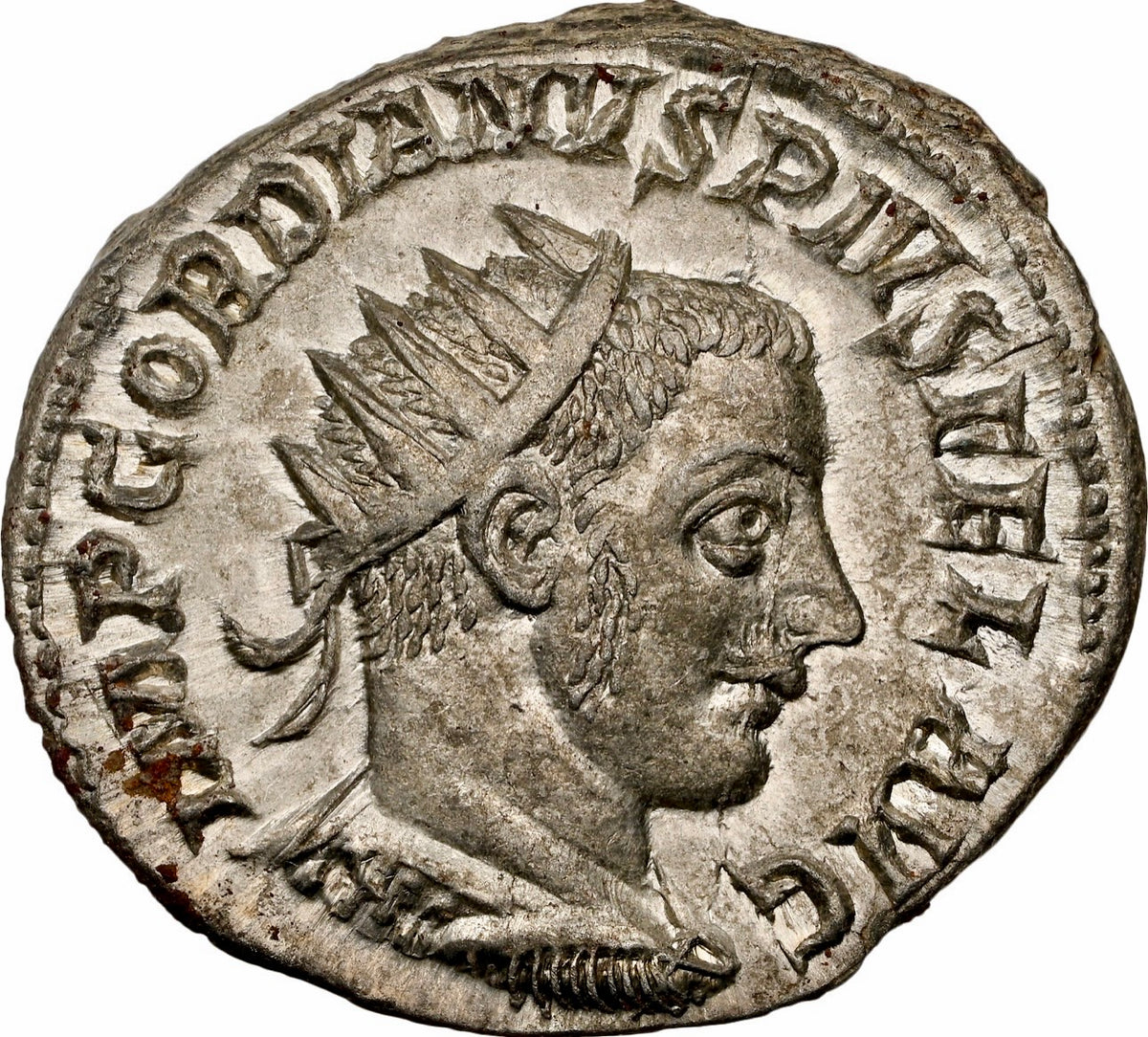 Gordian III AD 238-244 Silver AR Double-Denarius - NGC AU - Antioch Fortuna