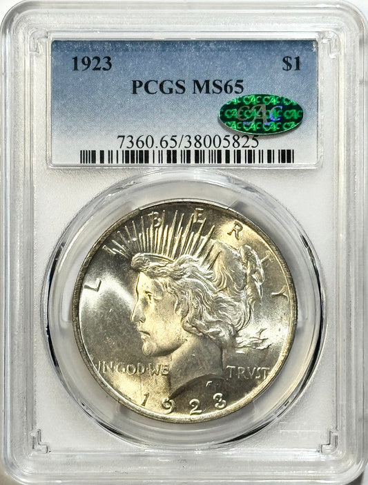 1923 Peace Dollar - PCGS MS65 CAC - Silver $1 Philadelphia