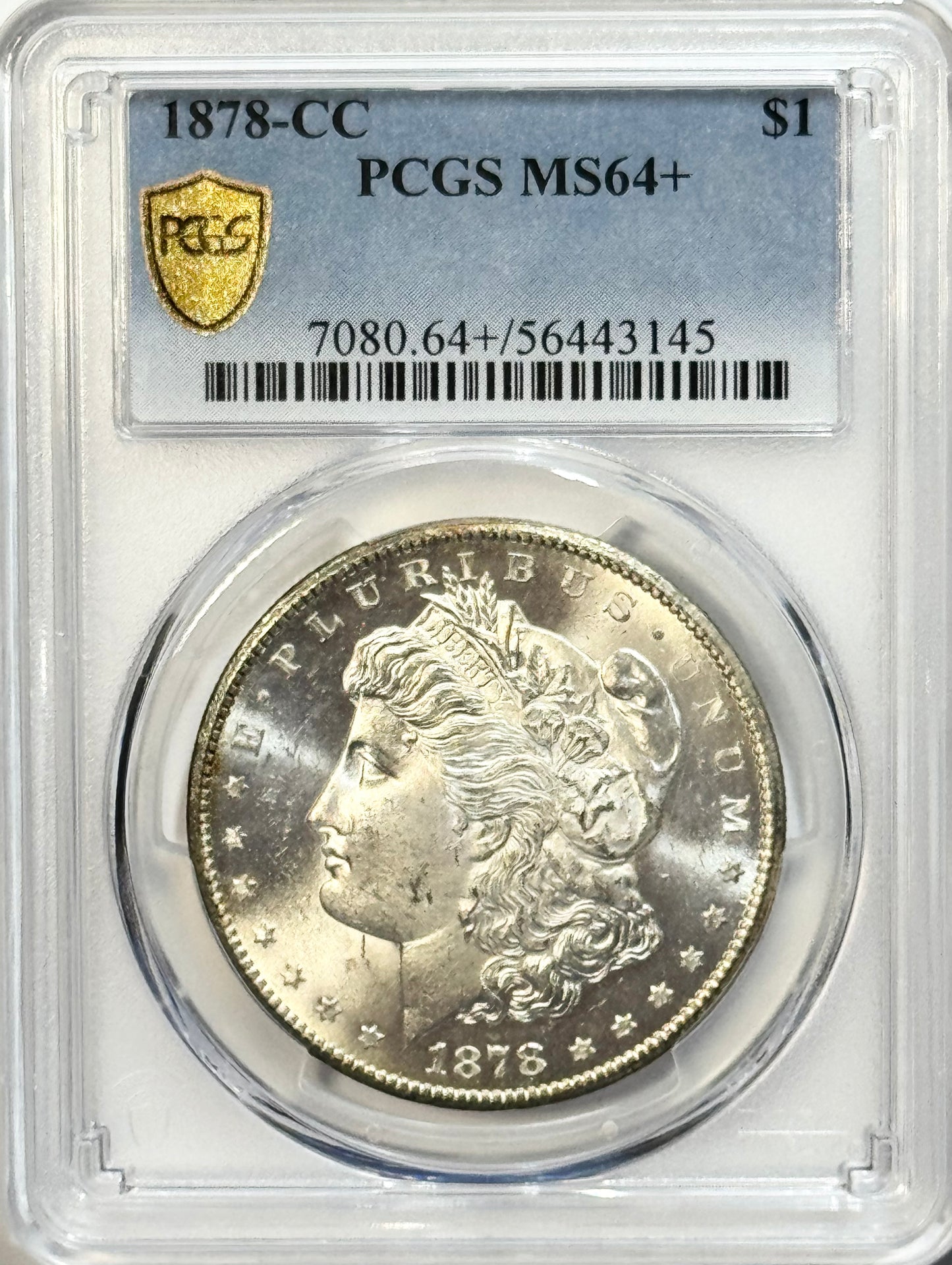 1878-CC Morgan Silver Dollar - PCGS MS64+ - Nearly MS65 90% Silver Carson City