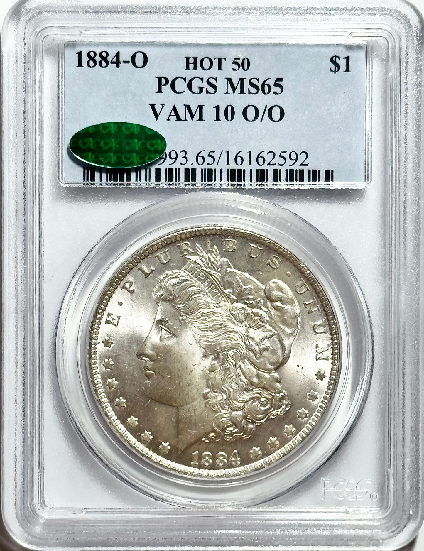 1884-O Morgan Silver Dollar - PCGS MS65 CAC - VAM 10 O/O HOT 50 90% Silver