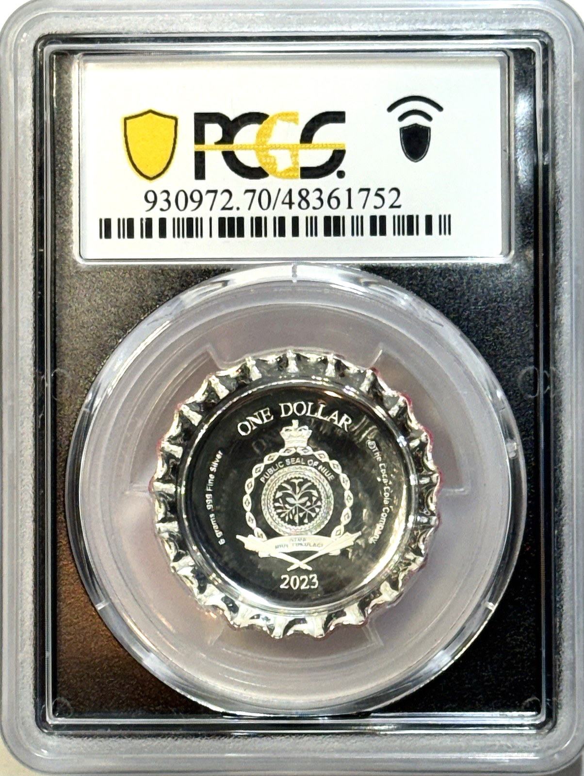 2023 Niue Coca-Cola Bottle Cap $1 - PCGS PR70DCAM - First Day Issue - Nostalgia!