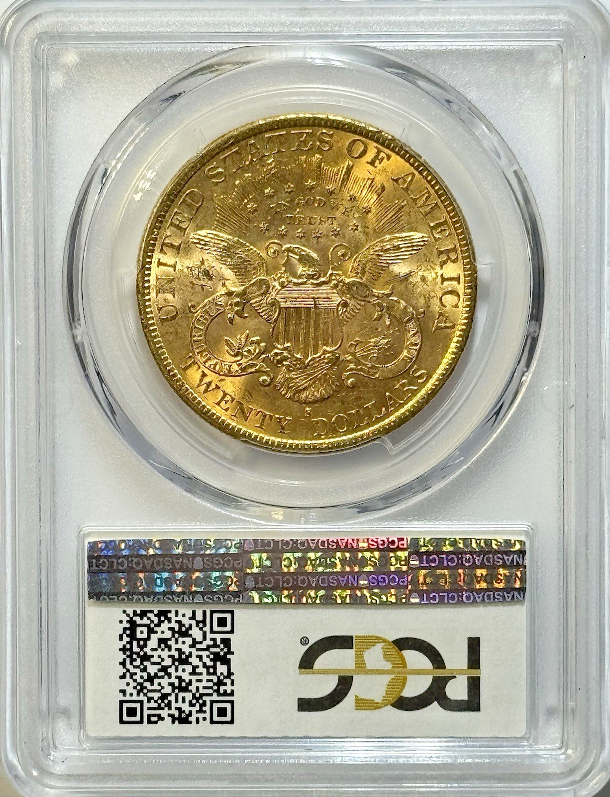 1896-S $20 Gold Liberty – PCGS MS63+ Rive d’Or Collection – Premium S-Mint