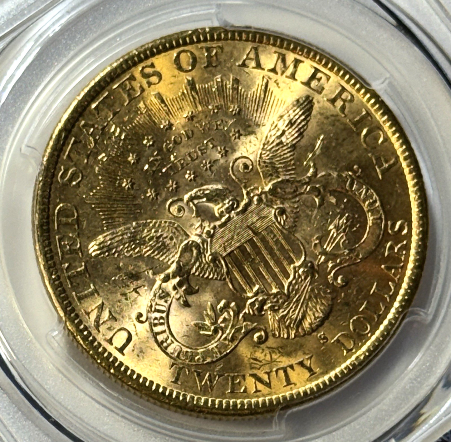 1896-S $20 Gold Liberty – PCGS MS63+ Rive d’Or Collection – Premium S-Mint