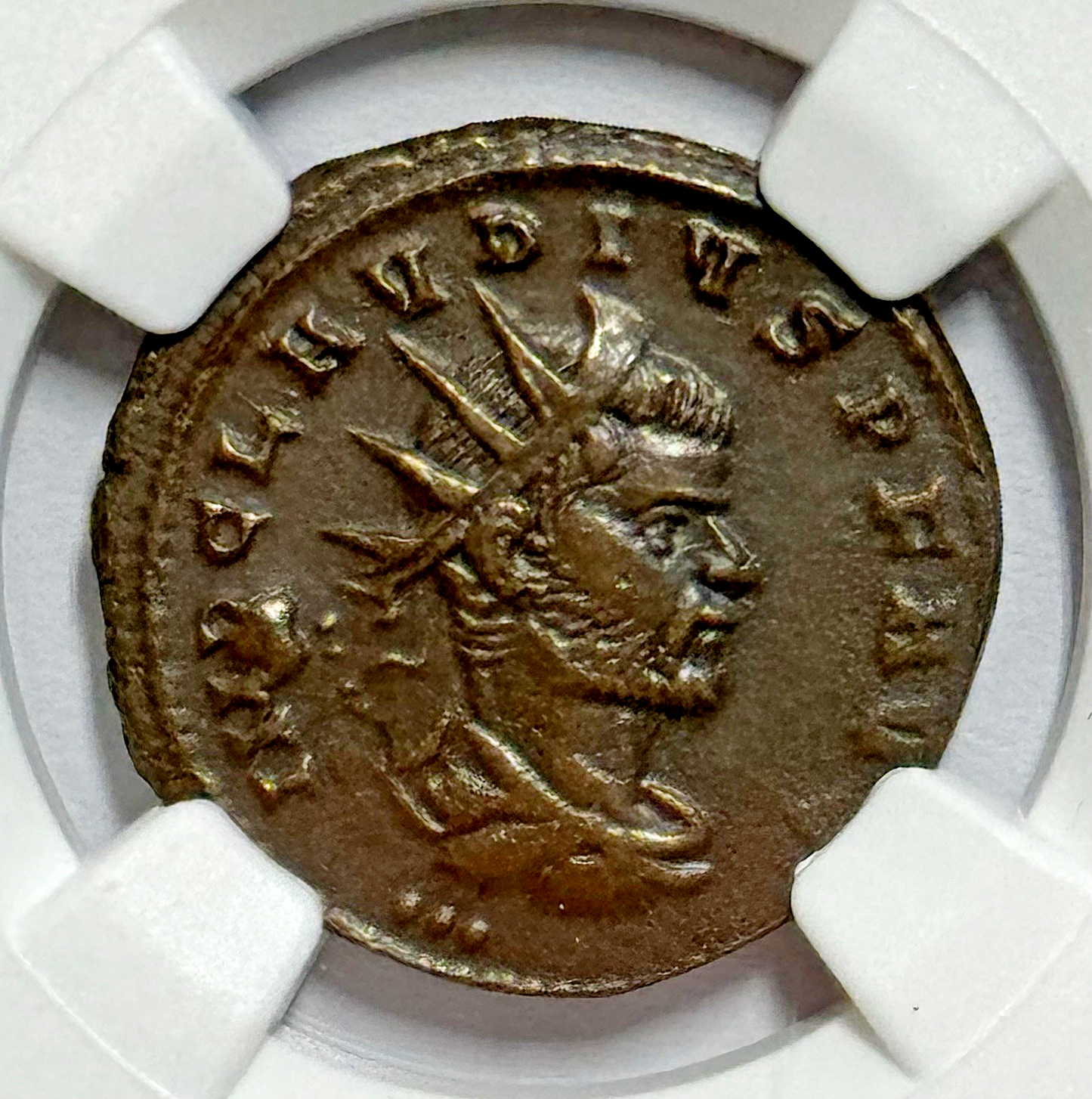 268-270 AD, Claudius II ROMAN EMP, BI Double-Denarius, NGC Ch XF St: 3/5 Su: 2/5