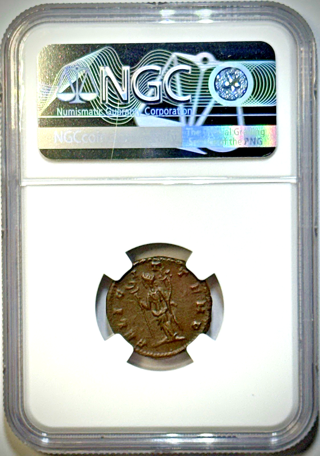 268-270 AD, Claudius II ROMAN EMP, BI Double-Denarius, NGC Ch XF St: 3/5 Su: 2/5