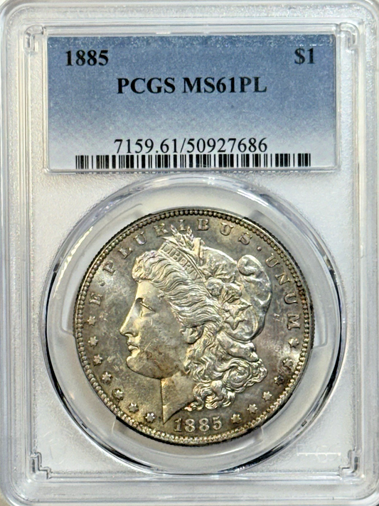 1885 Morgan Silver Dollar PCGS MS61PL - Proof-like Mirrors | Flashy Look!!