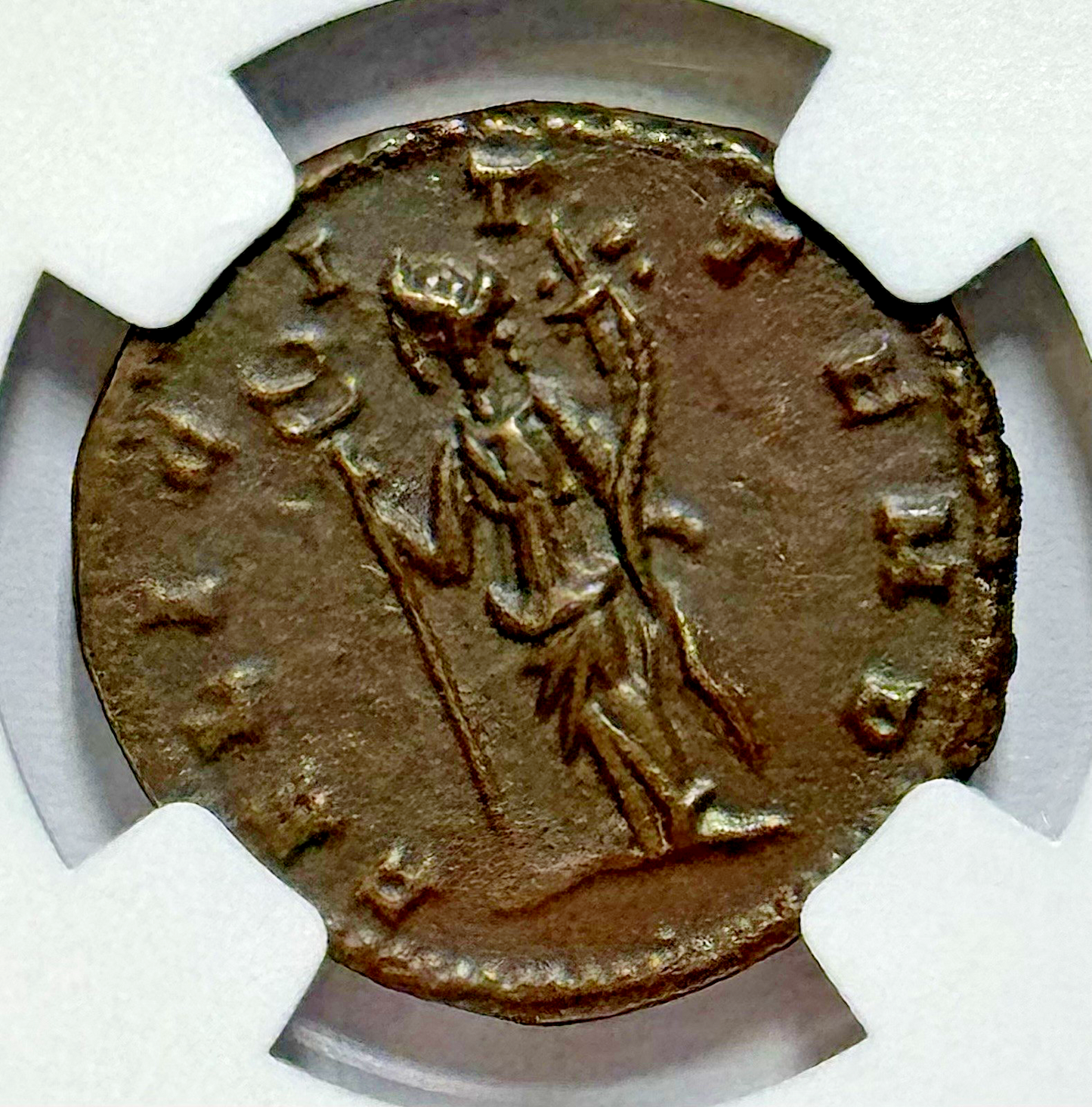 268-270 AD, Claudius II ROMAN EMP, BI Double-Denarius, NGC Ch XF St: 3/5 Su: 2/5