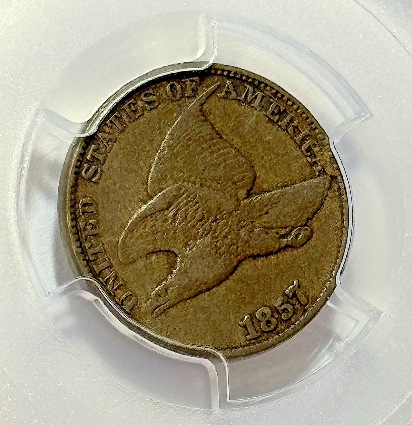 1857 Flying Eagle Cent - PCGS VF30 - FS-402 Clash w/ Half Dollar Snow-2 Variety