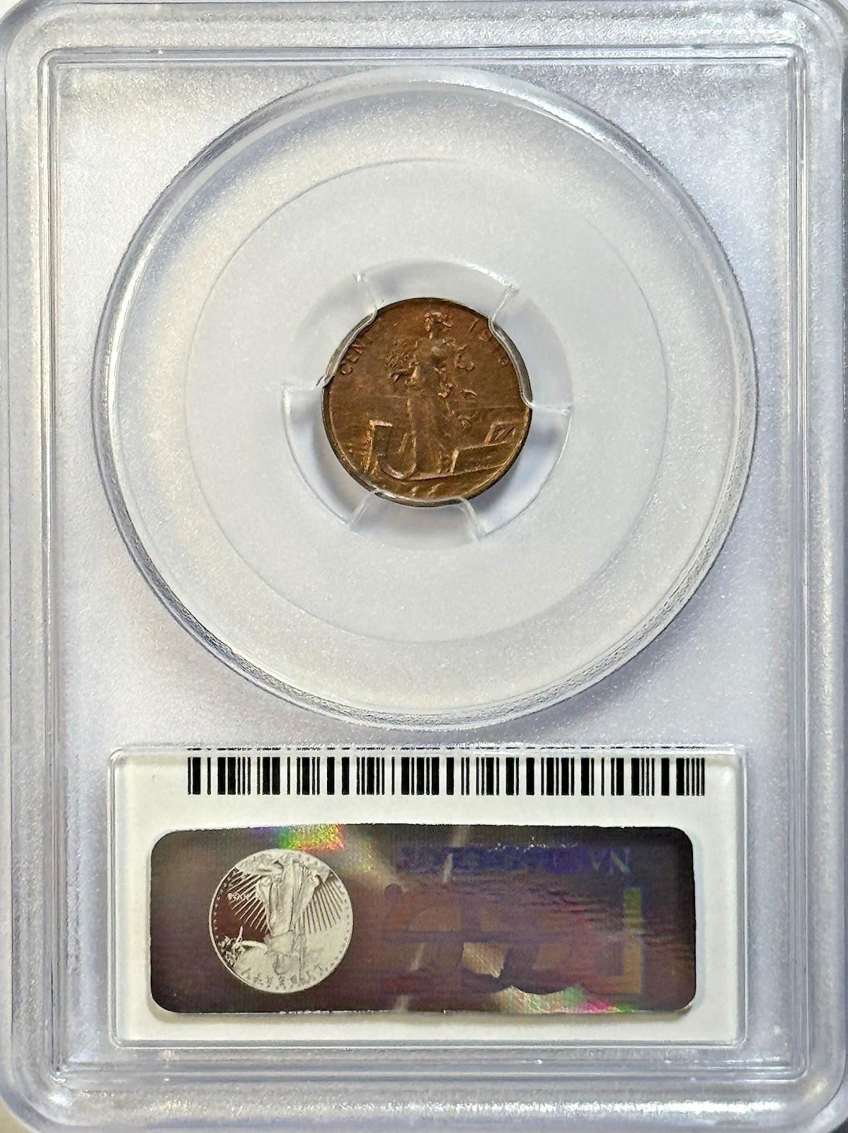 1916 Italy 1 Centesimo PCGS MS65 RB — Vittorio Emanuele III • WWI Era
