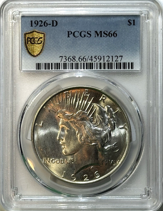 1926-D Peace Silver Dollar $1 | PCGS MS66 | Frosty Luster | Premium Gem!