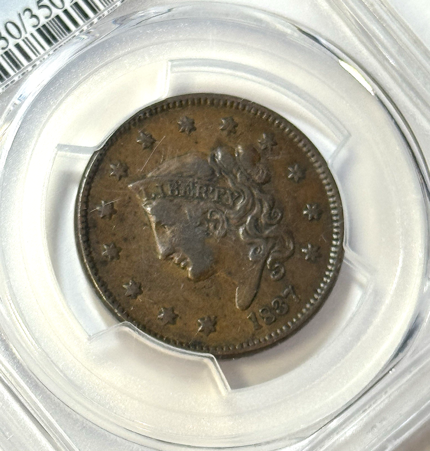 1837 Large Cent - PCGS VF30 - Head of 1838 Variety Early Copper