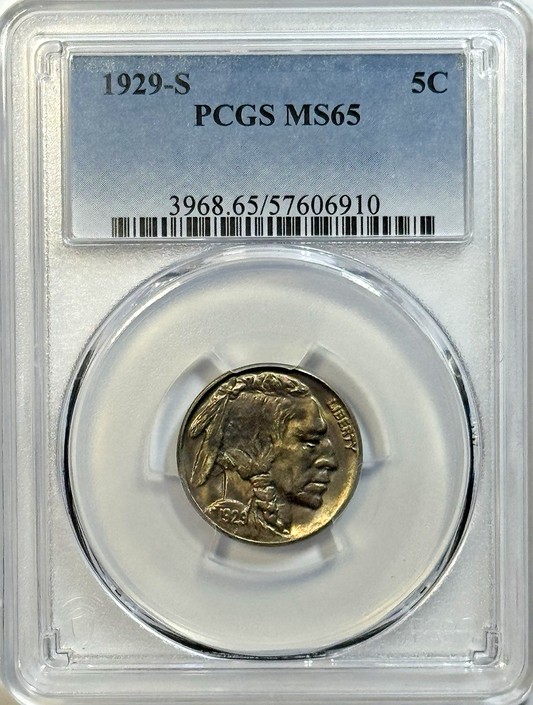 1929-S Buffalo Nickel PCGS MS65 Gem S-Mint | Tough Date | Serious Coin