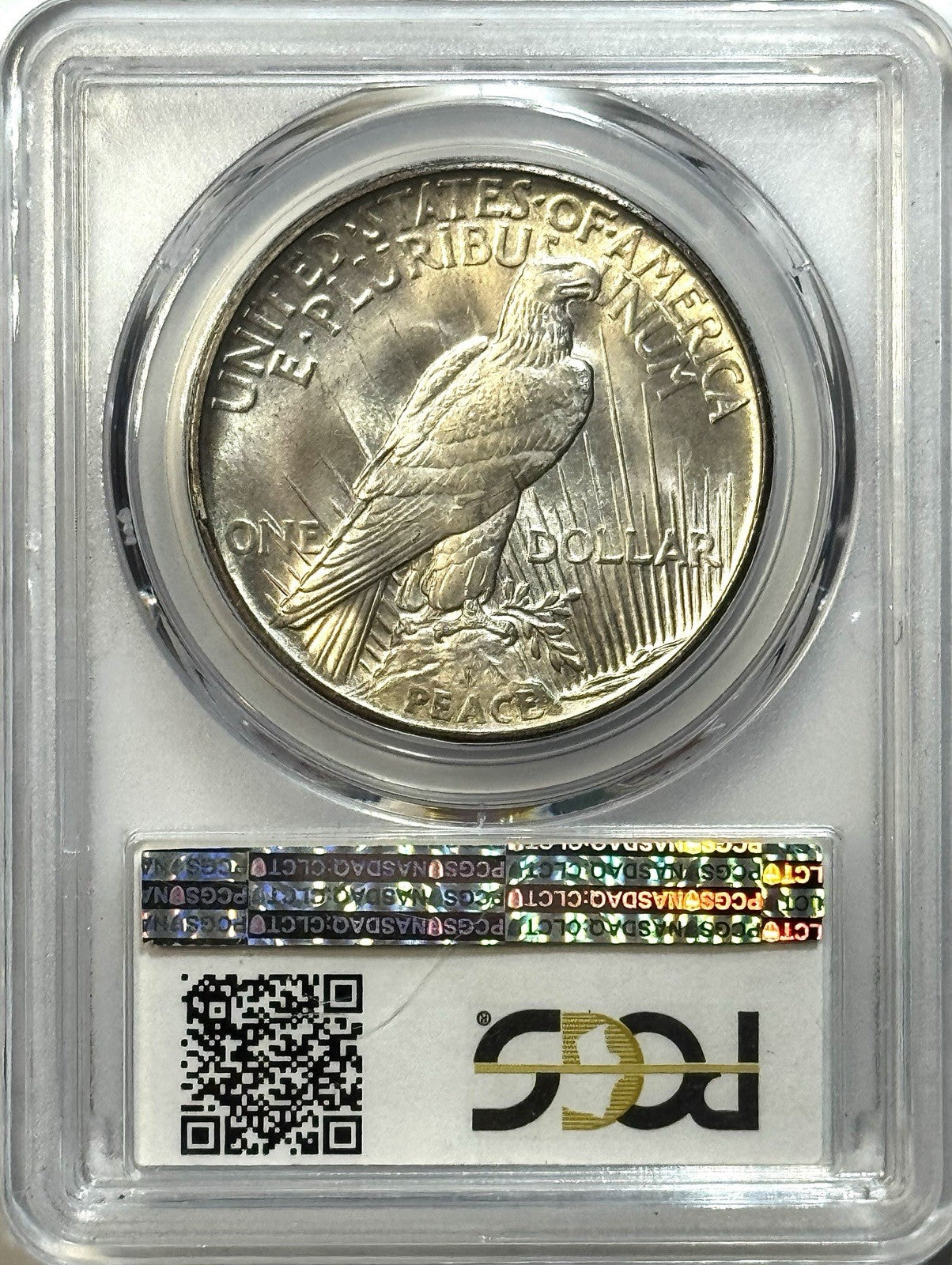 1921 High Relief Peace Dollar - PCGS MS65+ CAC - Beautiful Light Golden Toning