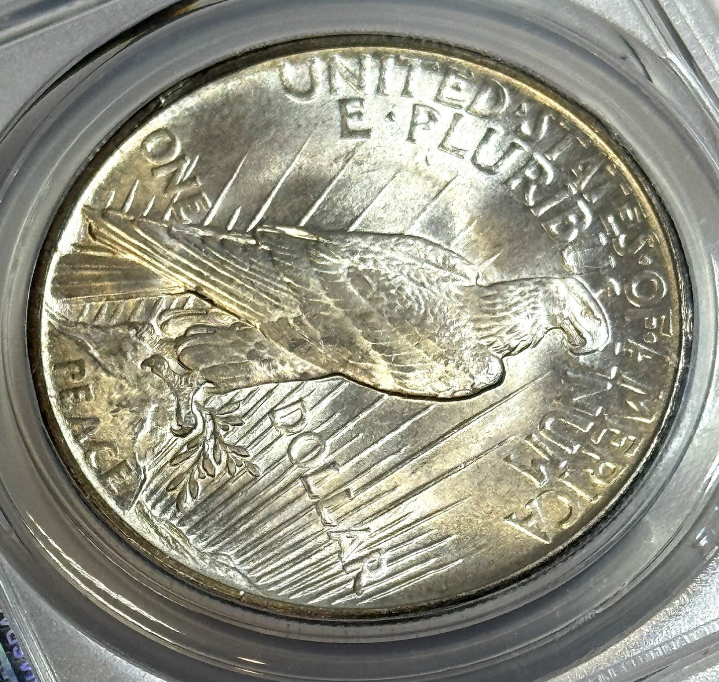 1921 High Relief Peace Dollar - PCGS MS65+ CAC - Beautiful Light Golden Toning
