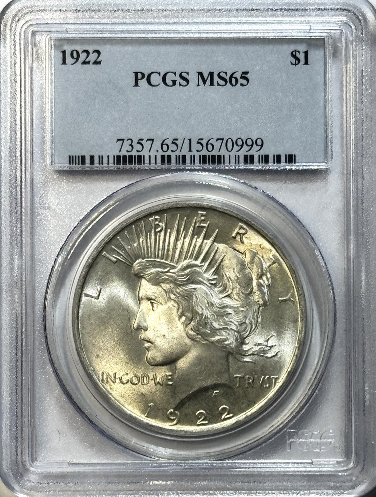 1922 Peace Dollar PCGS MS65 Gem BU Silver Dollar Philadelphia $1 Collector Coin