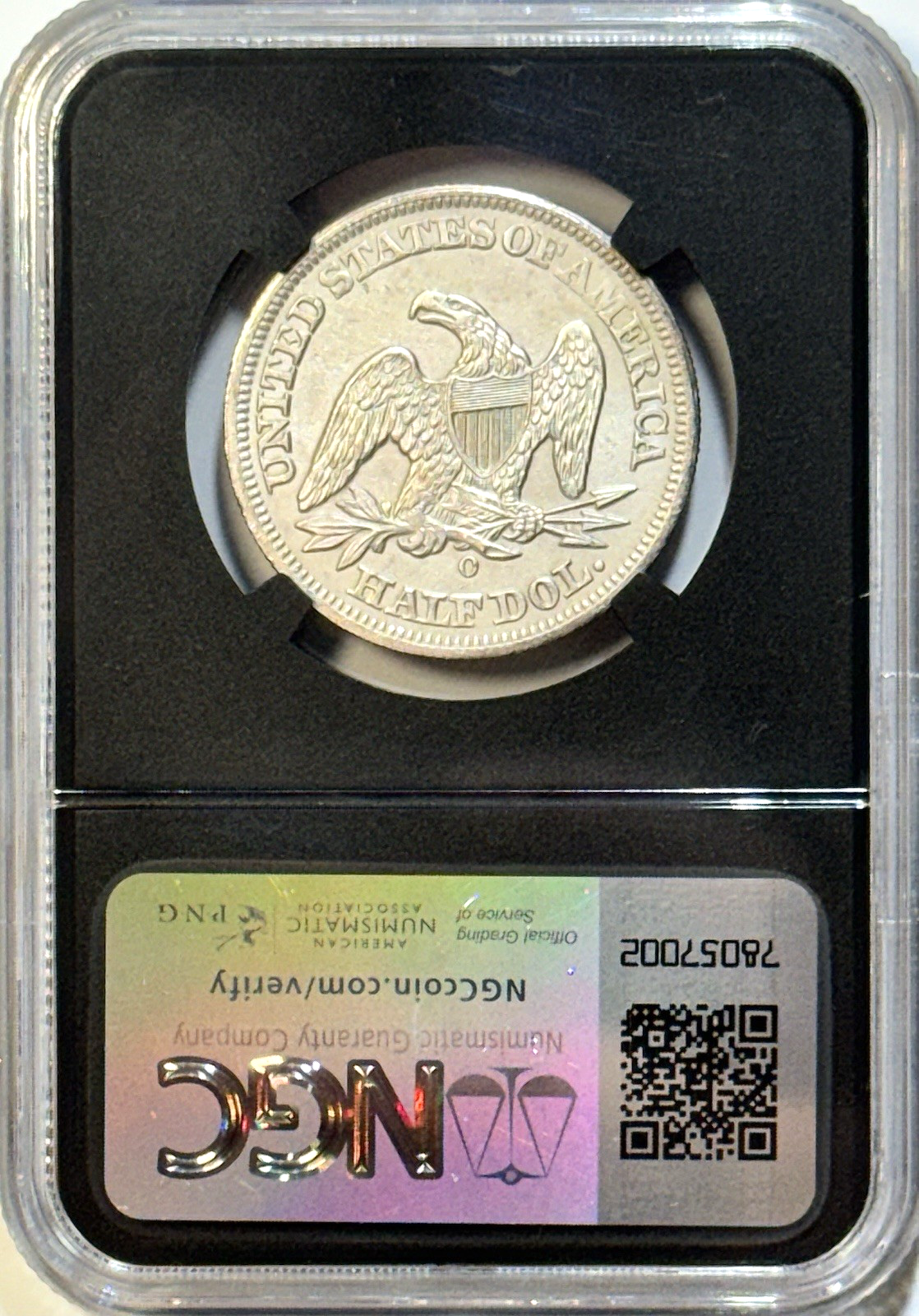 1855-O Arrows Seated Half Dollar NGC AU Shipwreck Effect SS Republic + Orig Box