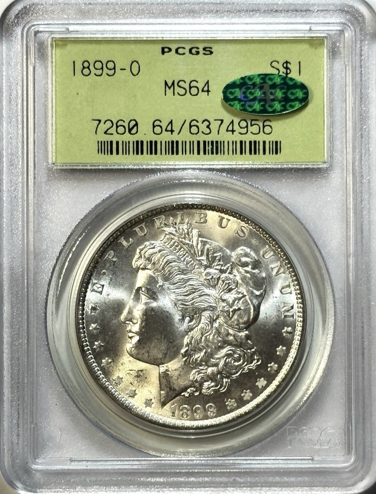 1899-O Morgan Silver Dollar PCGS MS64 CAC New Orleans Gem BU $1 Collector Coin