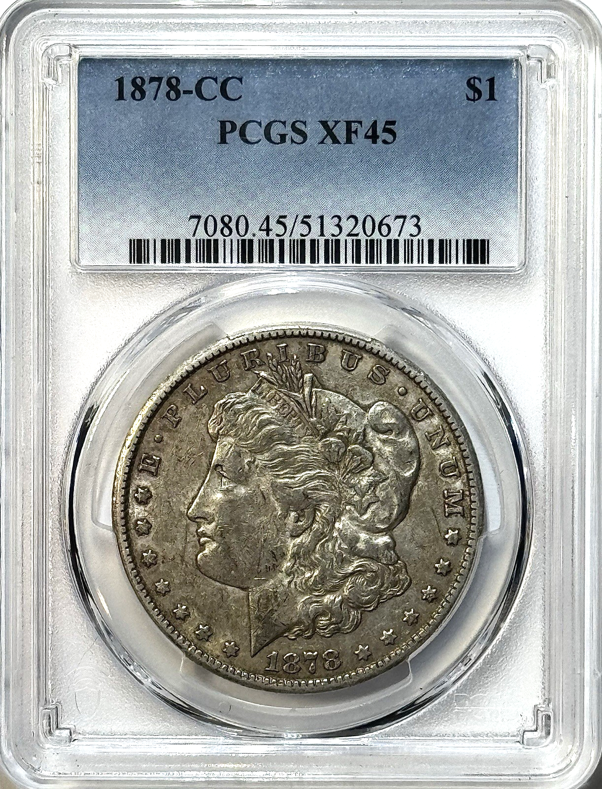 1878-CC $1 Morgan Dollar PCGS XF45 — KEY CARSON CITY ISSUE - Traveled Beauty!