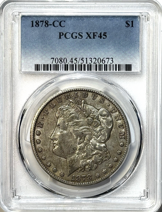 1878-CC $1 Morgan Dollar PCGS XF45 — KEY CARSON CITY ISSUE - Traveled Beauty!