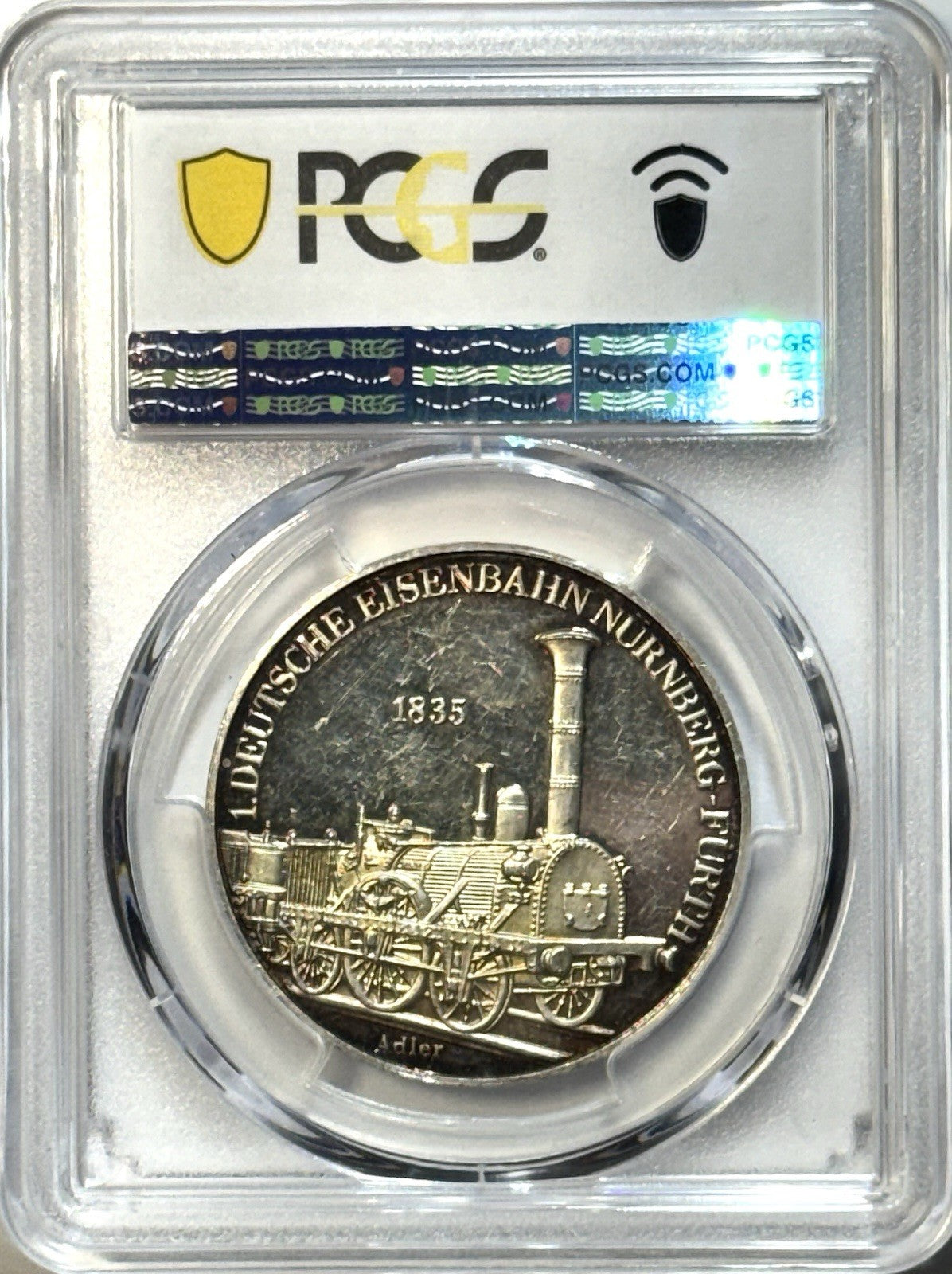 1985 Germany Silver Railway Medal - PCGS MS61 - Adler Nürnberg Fürth