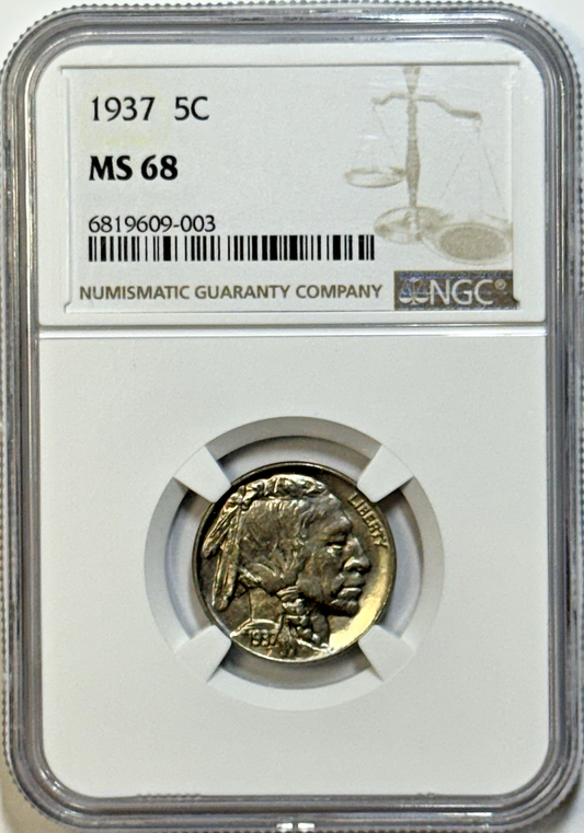 1937 Buffalo Nickel – NGC MS68 – Near Top Pop - Only 5 NGC Graded Higher!