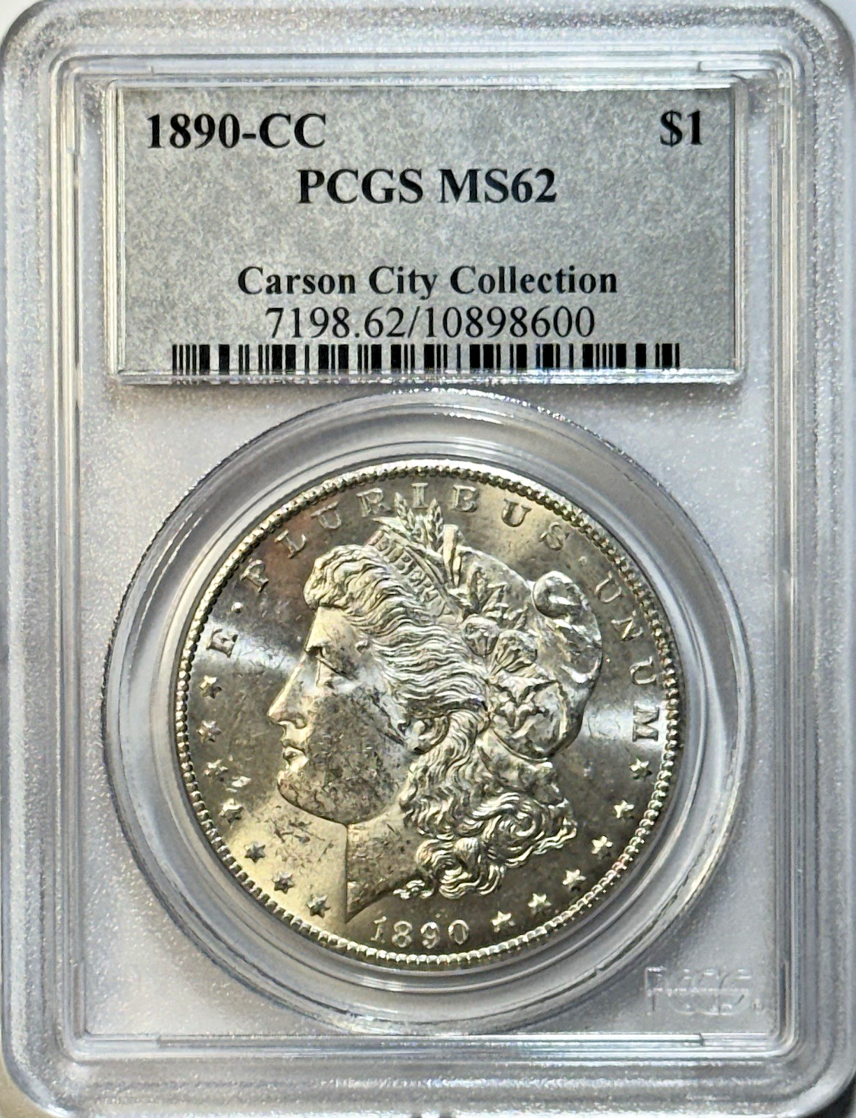 1890-CC Morgan Silver Dollar - PCGS MS62 — Carson City Collection - Beautiful!