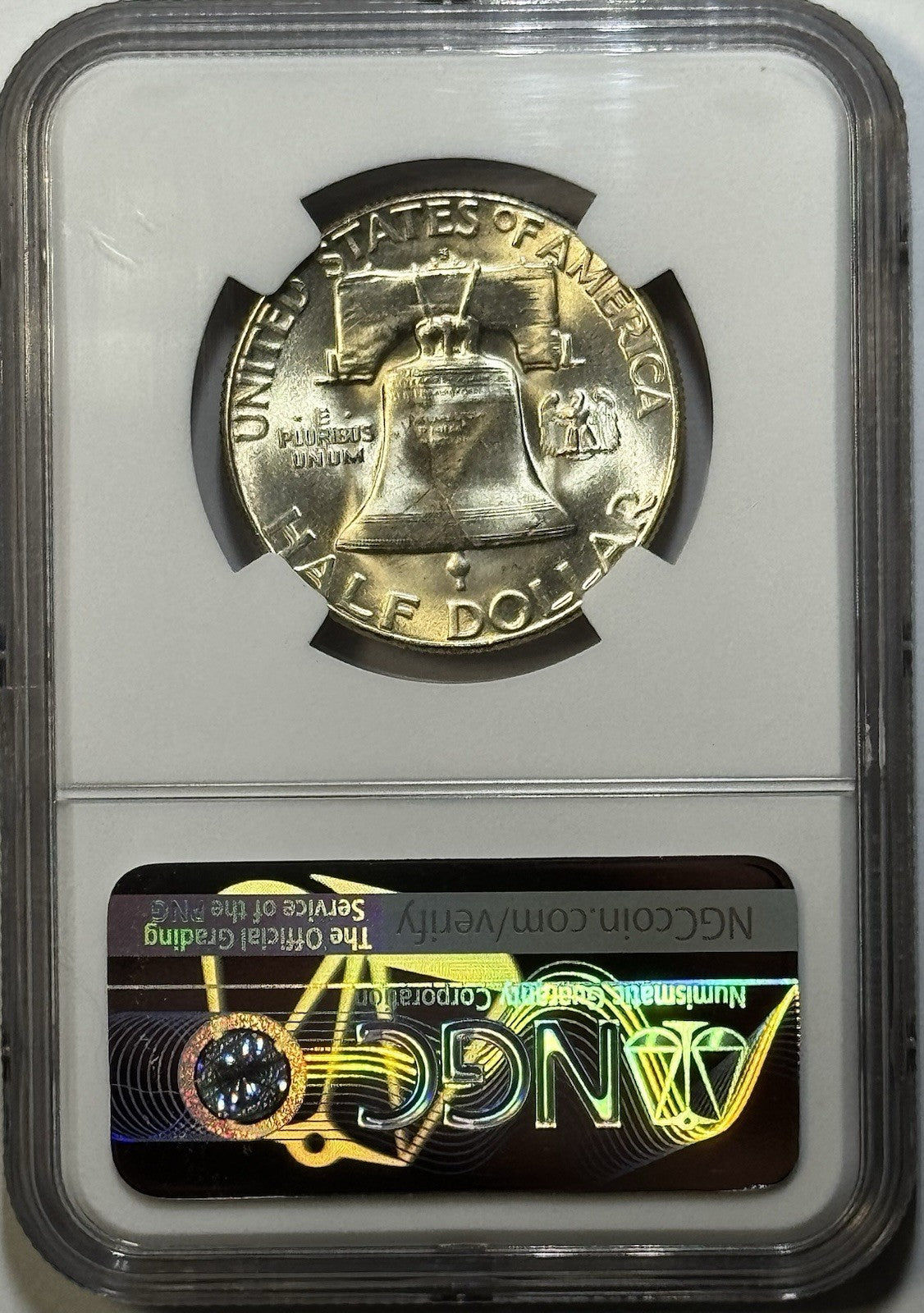 1951-S Franklin Half Dollar 50C – NGC MS66 – Light Golden Toning, Big Luster