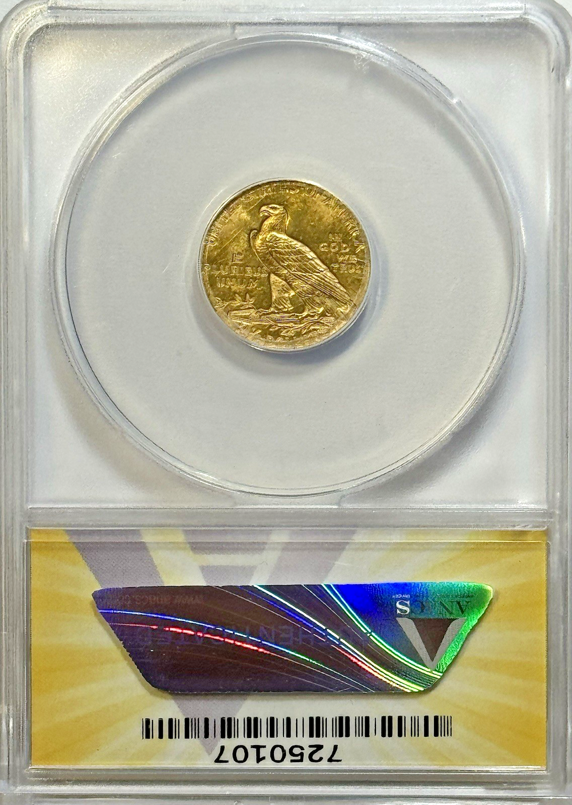 1929 Gold $2.50 Indian – ANACS MS 61 – Final-Year Pre-33 U.S. Gold