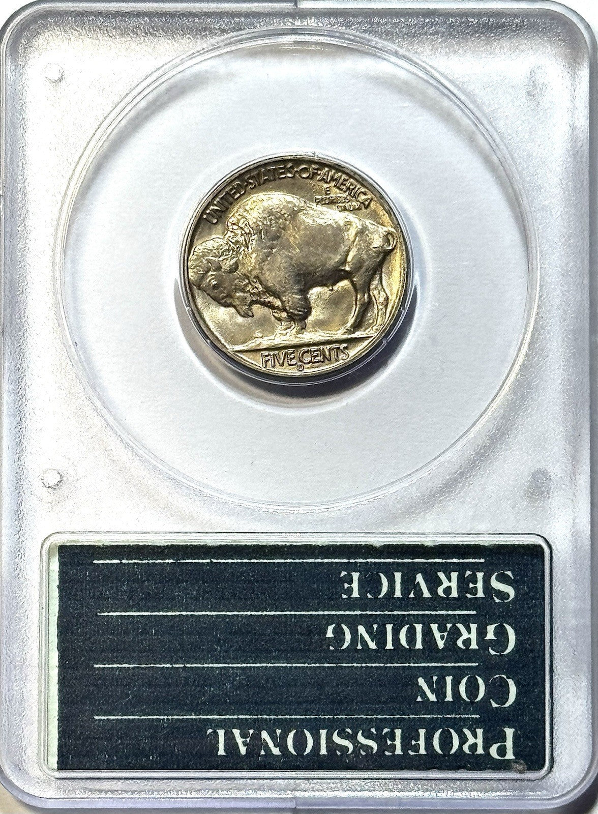 1938-D Buffalo Nickel P- CGS MS65 CAC - Rattler OGH Vintage Holder Gem BU 5C