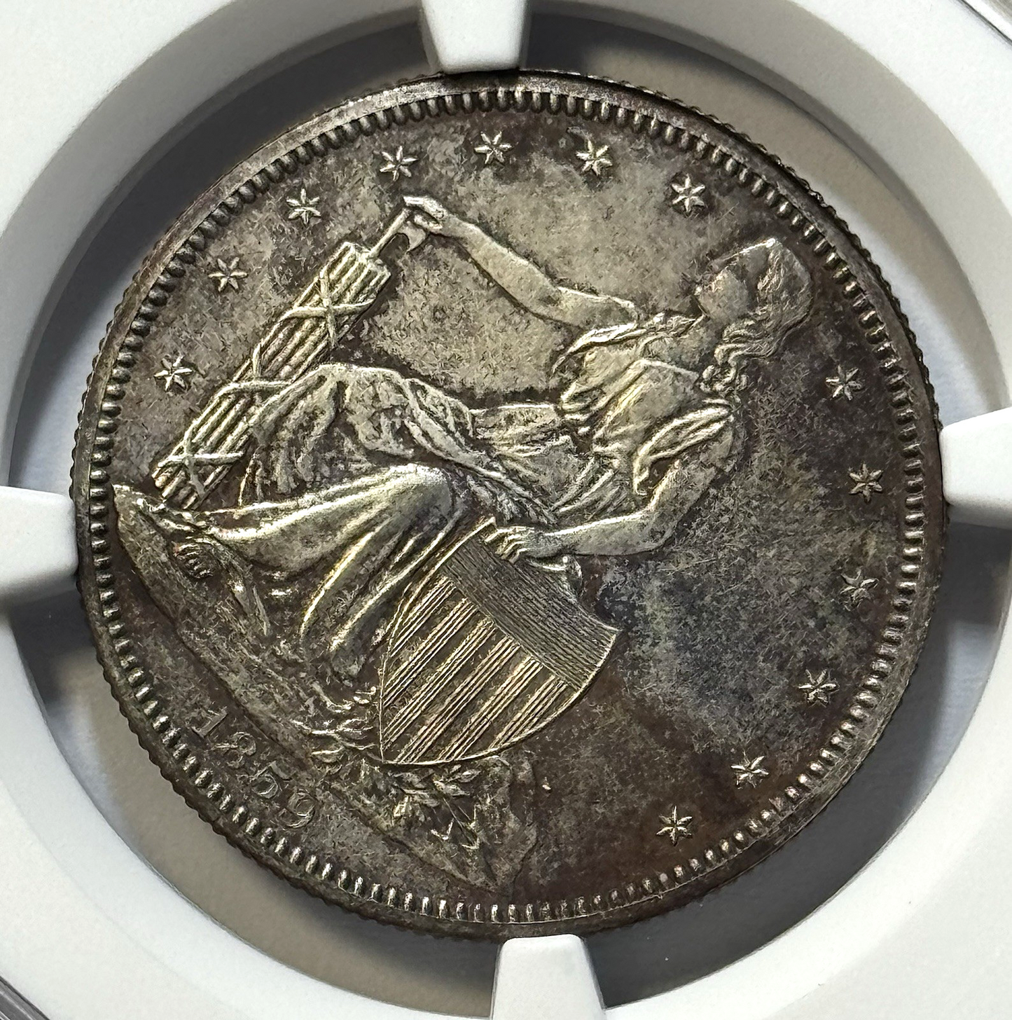 1859 J-236 Half Dollar 50C – NGC PF 61 – Pattern Trial Coin! Liberty Seated Era