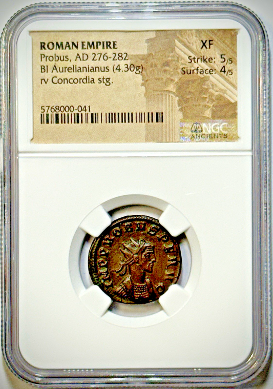 276-282 AD, Probus - ROMAN EMPIRE, BI Aurelianianus - NGC XF St: 5/5 Su: 4/5