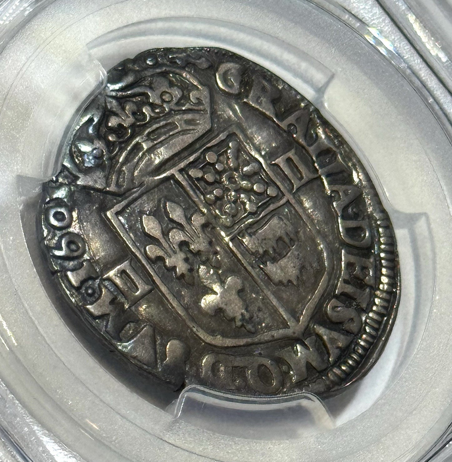 1601 France 1/4 Ecu - PCGS AU50 - Henry IV Silver Hammered Coin Morlaas